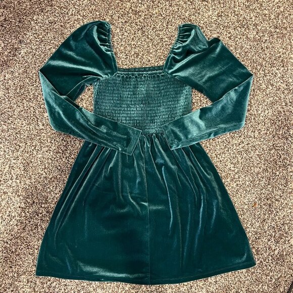 NWT Gap Emerald Green Velvet Skater Dress - Size Small - Picture 5 of 5